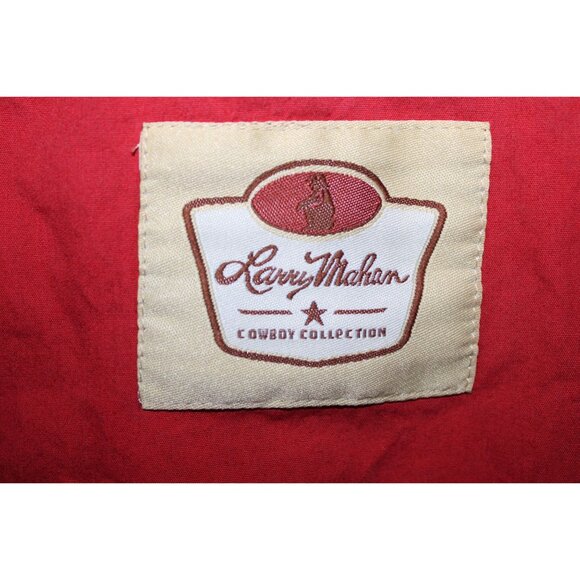 Larry Mahan Short Sleeve Pearl Snap Red Paisley Western Cowboy Shirt Mens Large - Picture 5 of 5